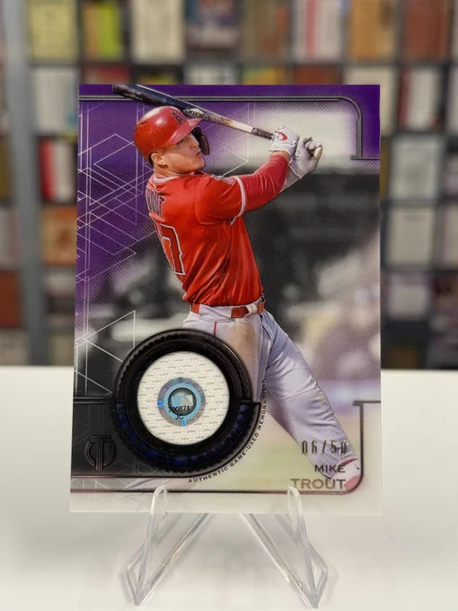2019 Topps Tribute Stamp of Approval Relic Card
Authentic Game-Used Memorabilia
Mike Trout, Los Angeles Angels (06/50)