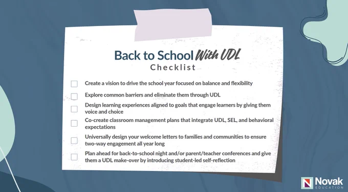Back to school with udl checklist