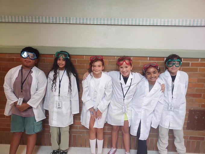 Students showing their lab safety gear! 