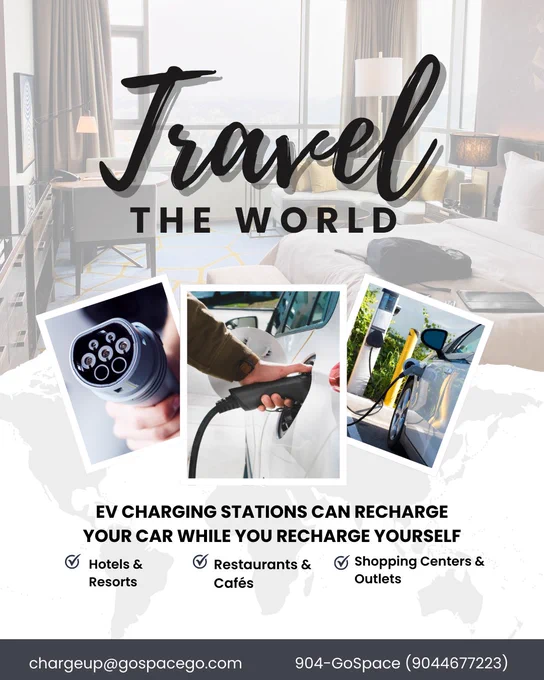 🌍⚡ Travel the world, recharge with ease.
EV charging stations power your car while you recharge yourself. 🚗🔋✨

Whether you stop at a convenience store, restaurant, hotel, resort, shopping center, or outlet — charging fits seamlessly into your journey. 💚

#evcharging #sustainabletravel #rechargeandgo #EVReady #drivethefuture #greentravel #smartmobility #hotelsandresorts #greenhotel #smarthotels #sustainablehospitality #hoteldesign #evchargersinstallation 
