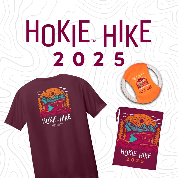 Hokie Hike 2025 graphic with exclusive merchandise
