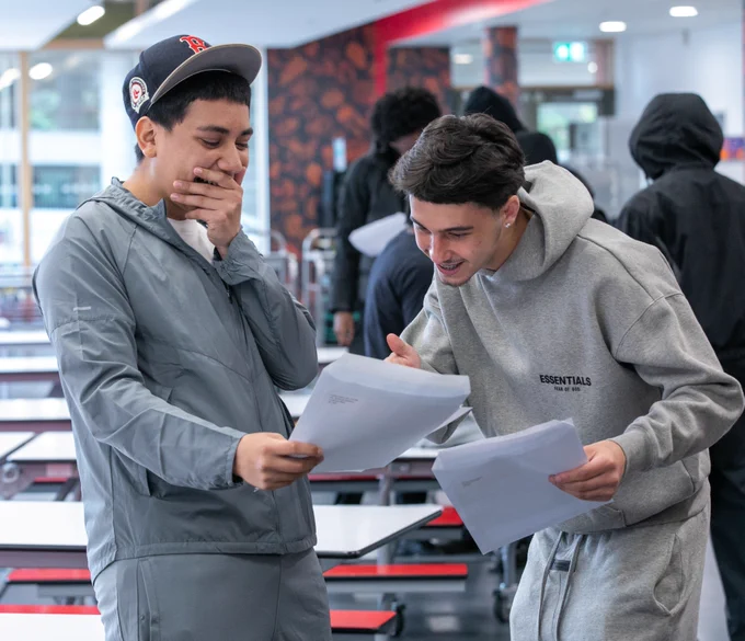 Two Cardinal Pole Catholic School students are excited with their results