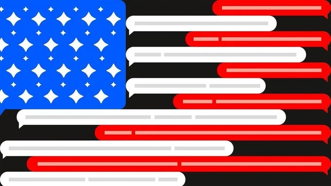 A U.S. flag graphic by Samantha Lee illustrates a Forbes AI political polling article featuring Audrey Tang, Taiwan’s cyber ambassador, first digital minister and architect of the Taiwan Model.