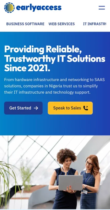 Old version of the business website 