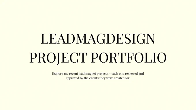 leadmagdesign lead magnet project portfolio by Dhina on Upwork project for lead magnet client