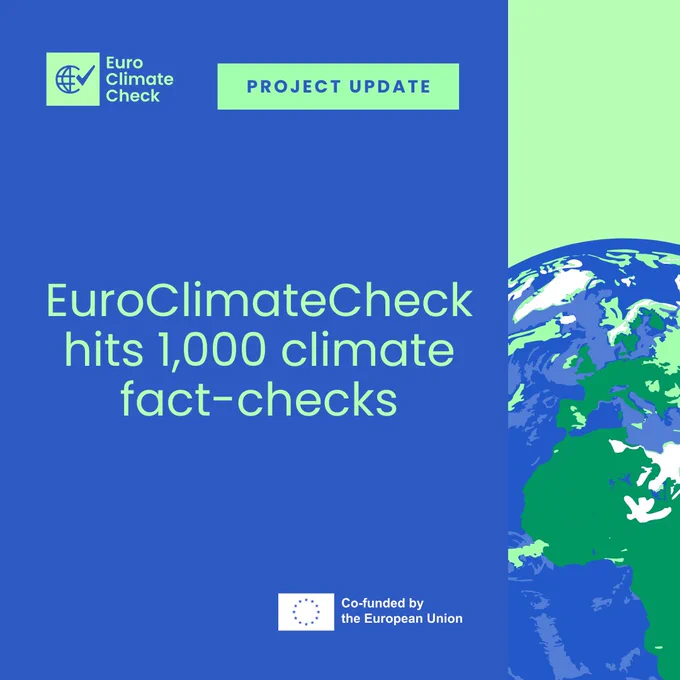 EuroClimateCheck hits 1,000 climate fact-checks