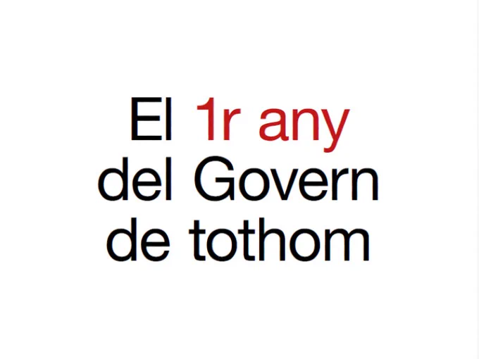 Departament d'Empresa i Treball. 1 any de Govern. Generalitat de Catalunya.