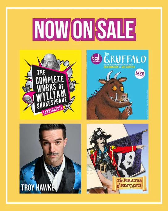 On sale: Complete Works of William Shakespeare, The Gruffalo, Troy Hawke, The Pirates of Penzance