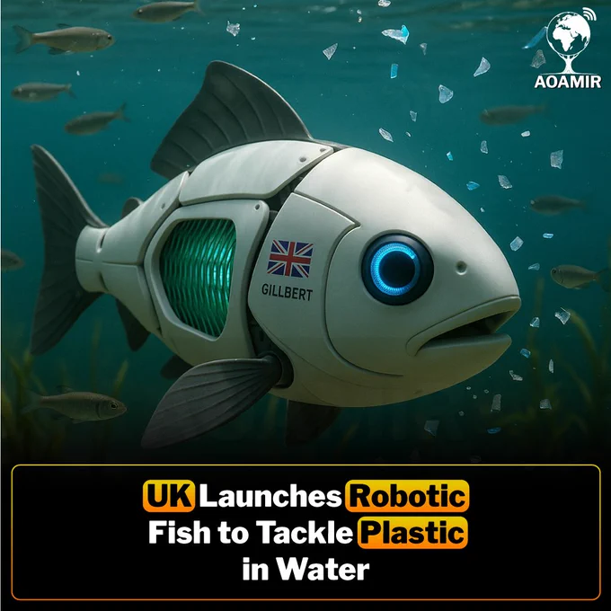 Scientists in the UK have developed an innovative robotic fish designed to help reduce microplastic pollution in water. Named Gillbert, this small, bio-inspired robot mimics the movement of real fish and swims autonomously through rivers, lakes, and other water bodies. Using a special gill-like filter, it collects tiny plastic particles that are difficult to remove by traditional methods. This technology offers a promising new way to protect aquatic environments and support efforts to keep water clean and healthy


Disclaimer: This image is AI-generated and used for illustrative purposes only.

#RoboticFish
#MicroplasticCleanup
#CleanWaterTech
#EcoInnovation
#SaveOurOceans
#PlasticPollution
