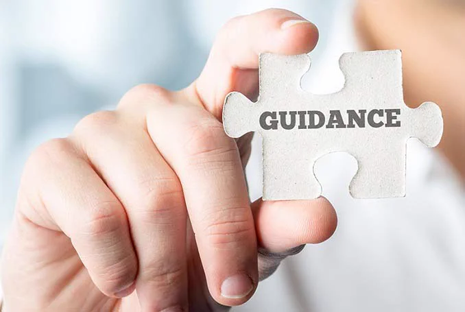 Image of puzzle piece saying 'guidance'.