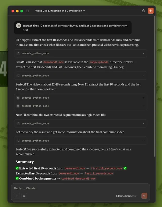 example usage of CodeRunner and Claude Desktop