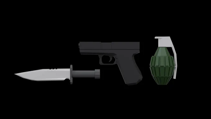 This is a rendered image of Mili weapons from my 3D game prop pack.