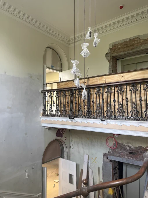 Photo of the top of the refurbished grand staircase