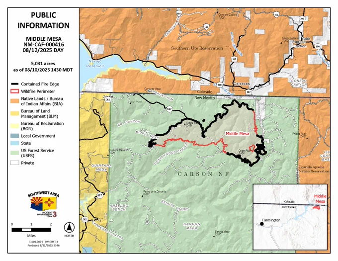 Middle Mesa Pubic Information map for 08-12-2025