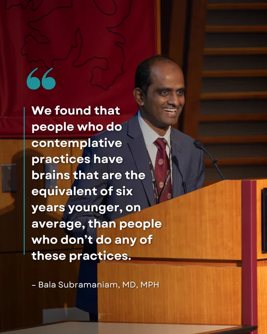 Quote from Bala Subramaniam written on a photo of him giving a presentation.