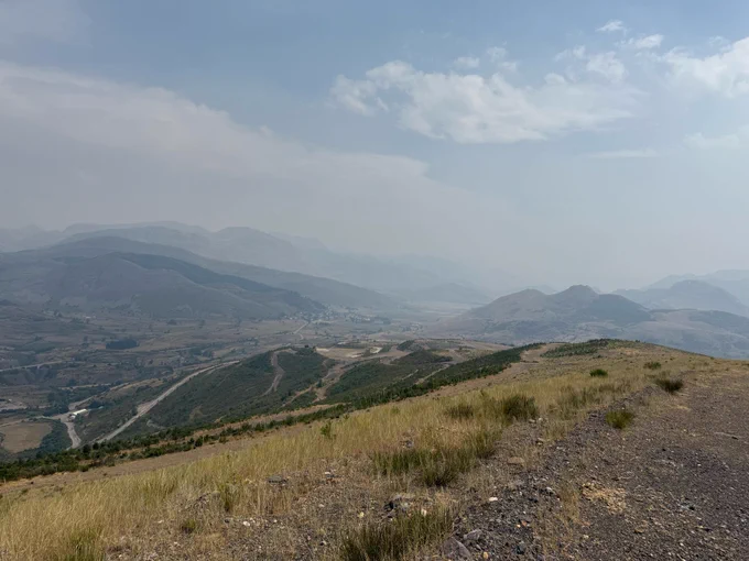 Smoke obscuring view from the mountain