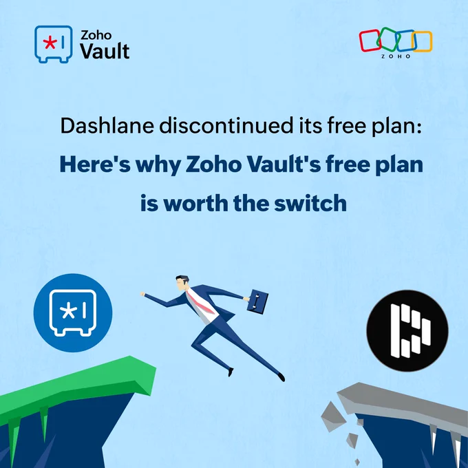 Dashlane discontinued its free plan. Read our latest blog to see why Zoho Vault's free plan is worth the switch.