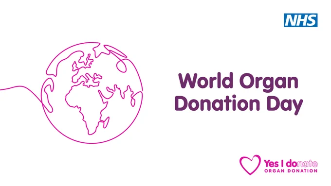 An animated view of the planet Earth drawn drawn in a series of pink lines. The text reads World Organ Donation Day.