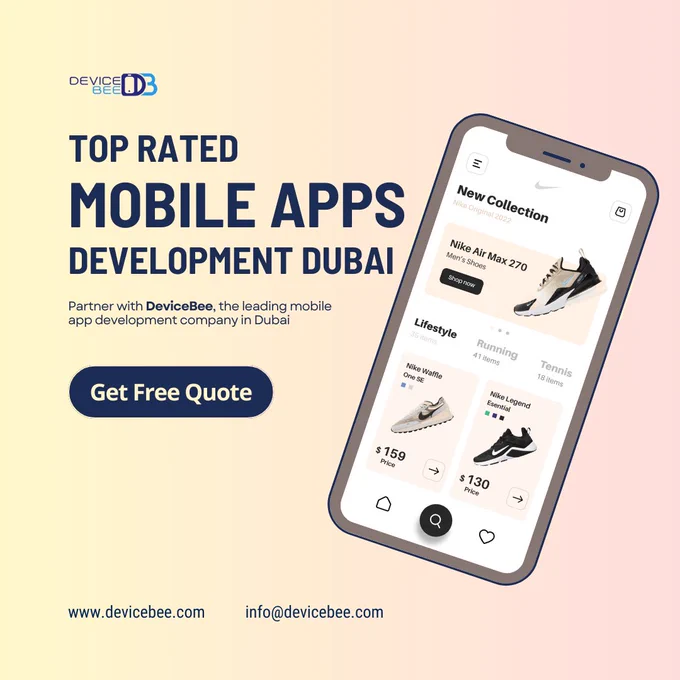 Ready to Take Your Business to the Next Level? Choose DeviceBee for Premium Mobile App Development in the UAE

Partner with DeviceBee, the leading mobile app development company in Dubai, to turn your ideas into innovative, high-impact mobile applications. Whether you're launching a brand-new concept or revamping an existing solution, DeviceBee is your trusted partner for custom mobile app development in the UAE.

From ideation to deployment and beyond, we create user-centric apps that resonate with your target audience, driving engagement and delivering real value. Our expert team transforms your vision into a digital reality that amplifies your brand and fuels business growth.

🌟 Why Choose DeviceBee?

* Top-rated app development company in Dubai
* End-to-end iOS and Android app development
* Scalable solutions tailored to your business goals
* Dedicated team for UI/UX, QA, and post-launch support
Let DeviceBee be the start of your journey into the future of mobile application devel