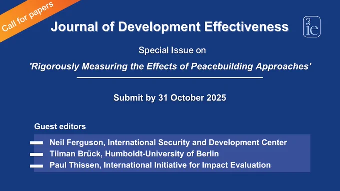 Call for papers for the Special issue of the journal of development effectiveness on effects of peacebuilding approaches