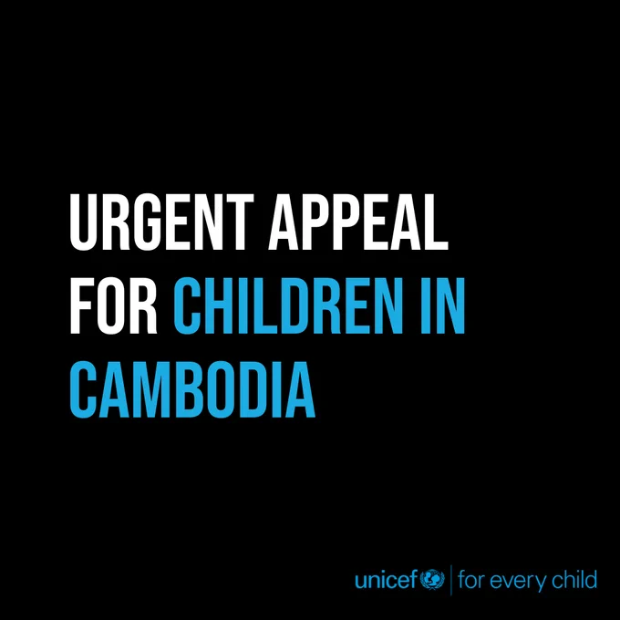 Join UNICEF in responding to the critical needs of Cambodian children and families affected by crises and emergencies. Both individual and corporate donors, local and international, can contribute via the link below. Your donation can help us keep children safe, healthy, and learning.

Help UNICEF’s Urgent Appeal for Children in Cambodia now. Donate via https://help.unicef.org/cambodia-appeal
