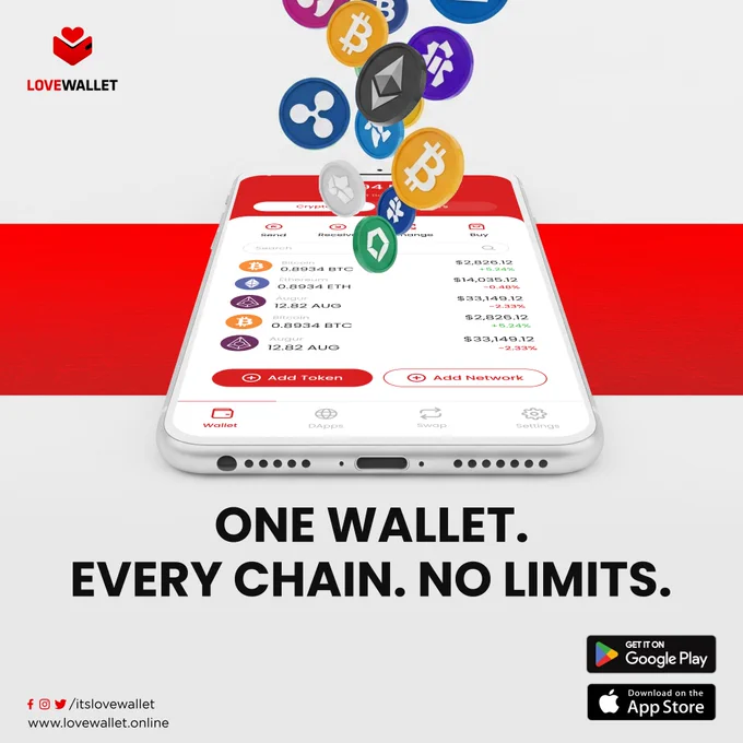 💖 Love Wallet – One wallet. Every chain. No limits. 🚀

Carry your crypto universe in your pocket.
Your gateway to unlimited crypto freedom is here.

📲 Download now & carry your crypto in your pocket!

#LoveWallet #DownloadNow #SecureYourCrypto