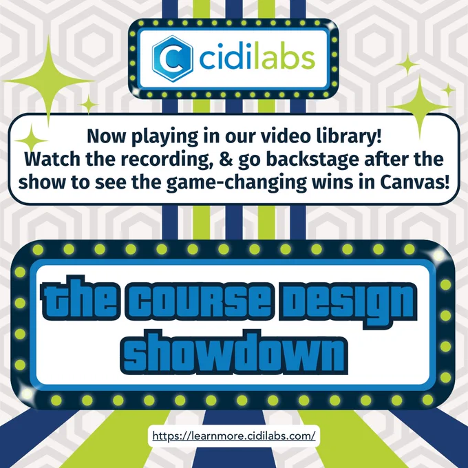 70s themed image from Cidi Labs. Now playing in our video library! Watch the recording, & go backstage after the show to see the game-changing wins in Canvas! https://learnmore.cidilabs.com/