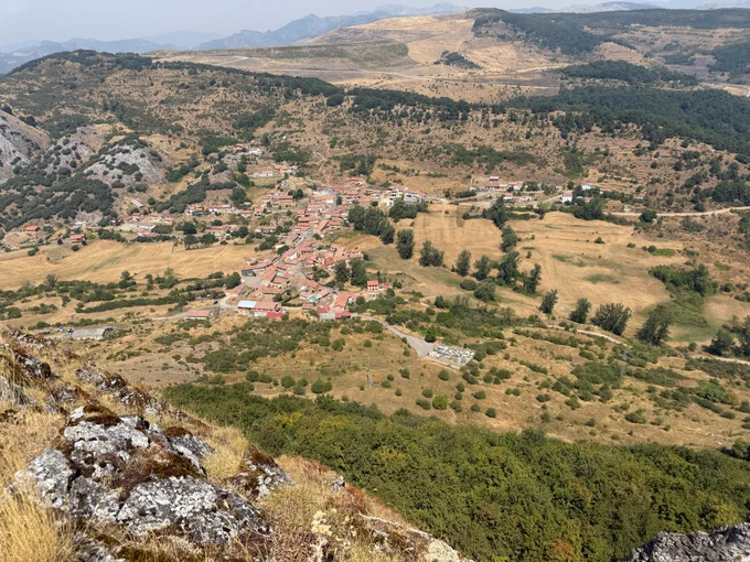 View of Llombera from the top of the peak.