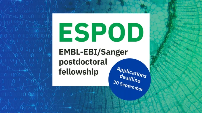 ESPOD, the EMBL-EBI/Sanger postdoctoral fellowship. Applications deadline 30 September. Image credit: Karen Arnott / EMBL-EBI