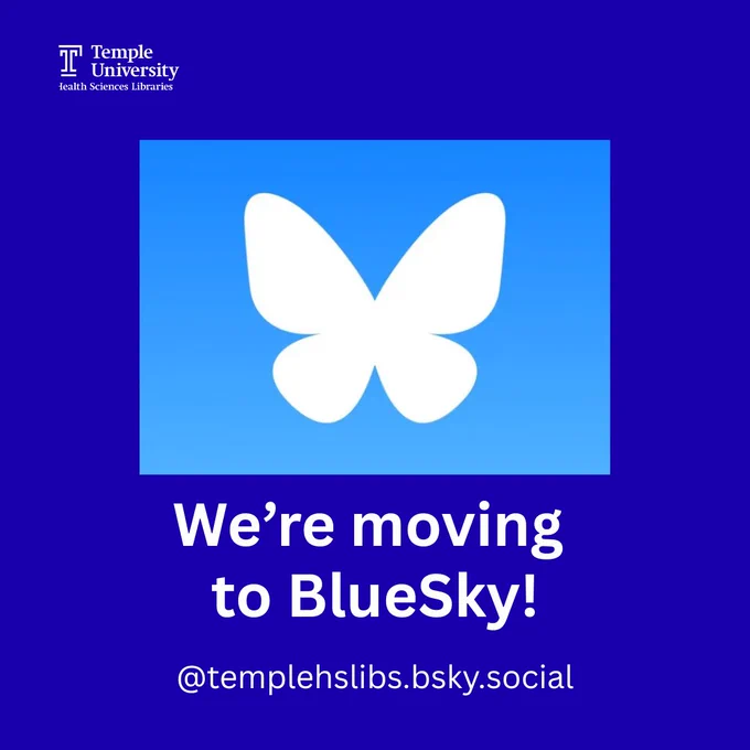 We're moving to BlueSky! @templehslibs.bsky.social
