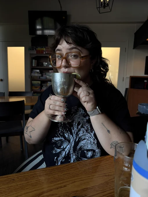 Me drinking from the Goblet of Knowledge - a big chalice for newly minted PhDs