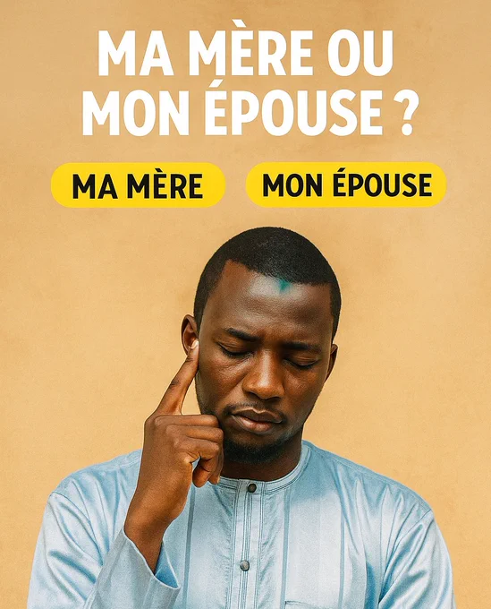 Un homme préoccupé face au dilemme de devoir choisir entre sa mère et son épouse. 