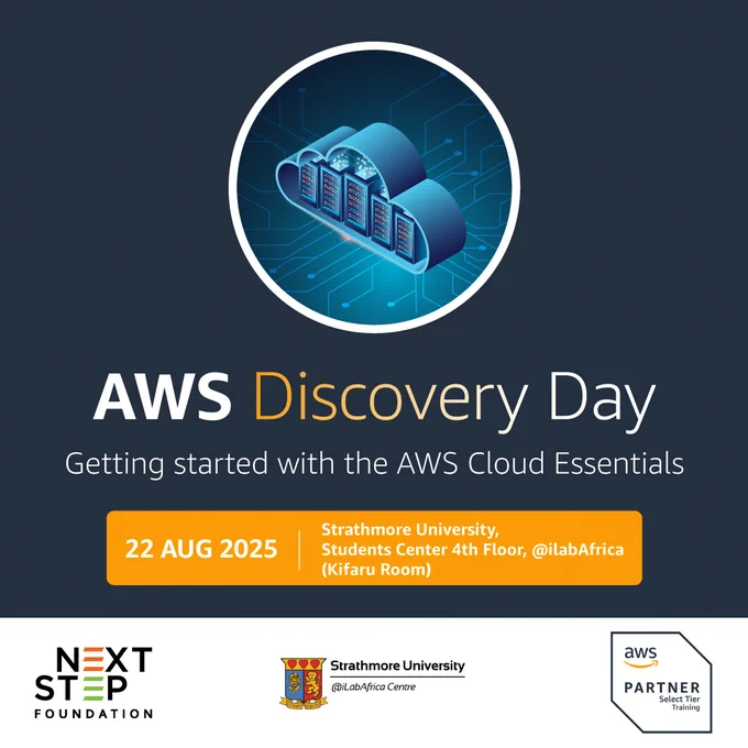 Join us at Strathmore University for a hands-on introduction to Amazon Web Services (AWS).

🔹 Date: Friday, 22nd August 2025
🔹 Venue: @iLabAfrica – Kifaru Room
