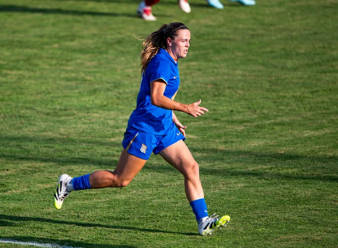Simone Magill runs during the friendly game with Valencia.