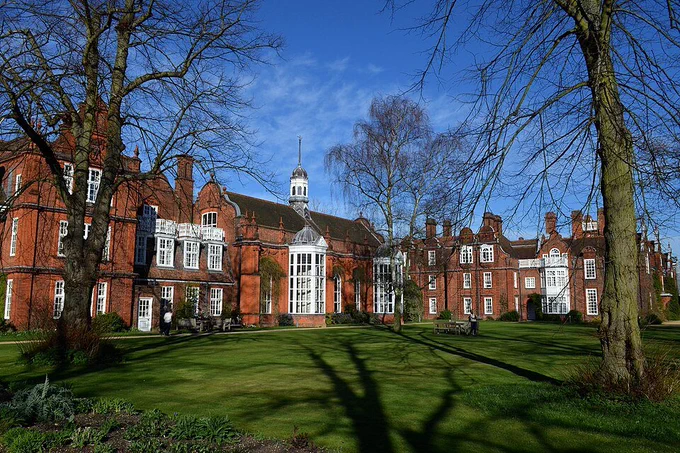 Outside view of the dining hall and other buildings at Newnham College, Cambridge
