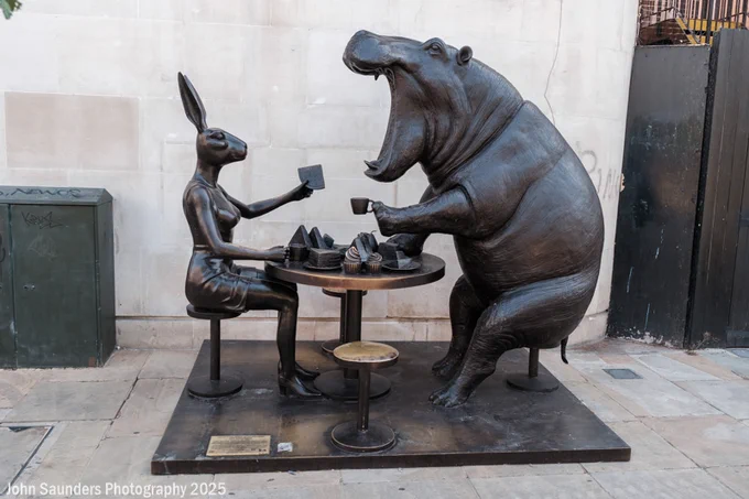 Hippo and hare sculpture