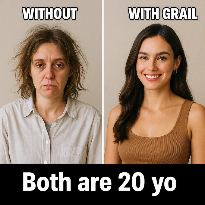 on the left, a person looking tired. on the right, a person looking good. both same age (20yo).
