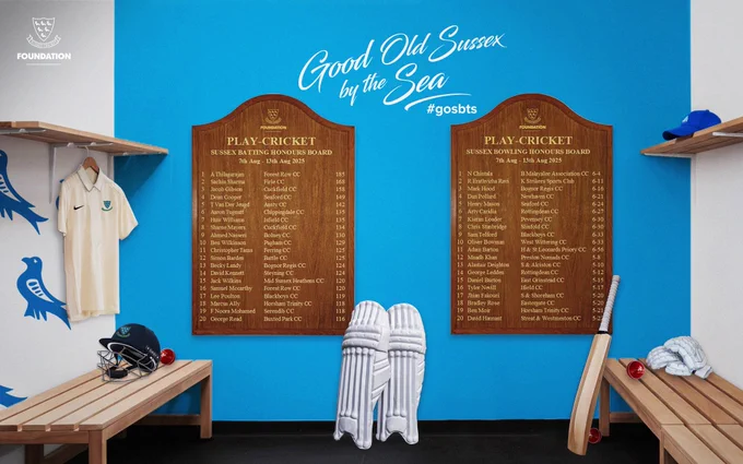 Week 16 of the Sussex Honours Boards, powered by ECB Play-Cricket.