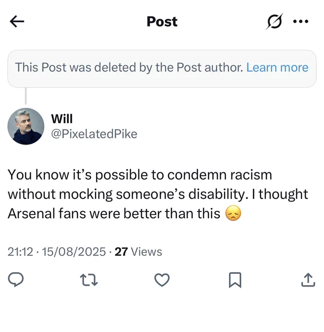 Deleted tweet