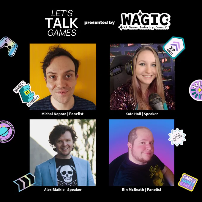 Guests speakers are Kate Hall and Alex Blaikie with panellists Michal Napora and Rin McBeath