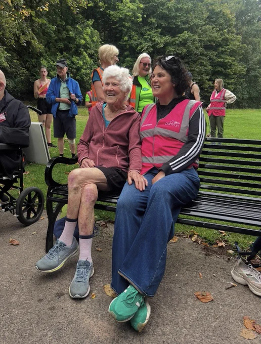 Grace Chambers with Claire Hanna at parkrun