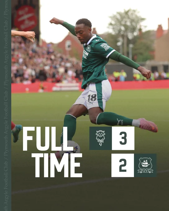 A graphic showing the full-time score, 3-2 to Lincoln.