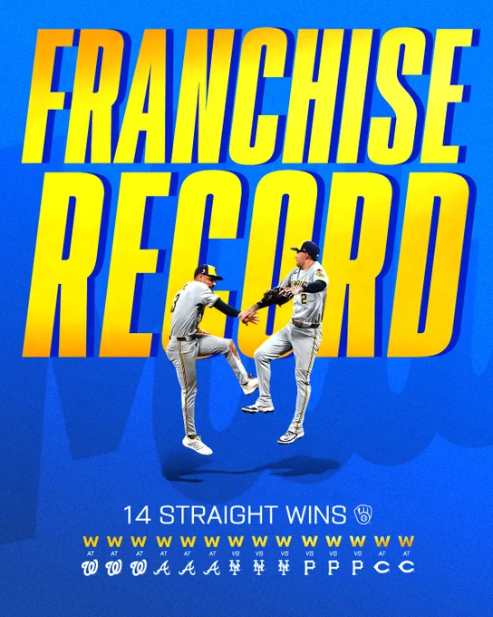 FRANCHISE RECORD 14 STRAIGHT WINS