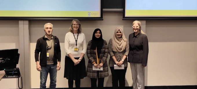 Dr Jerome Ozkan, Prof Lisa Keay, Samea Khan, Rehana Khan, Prof Isabelle Jalbert 
