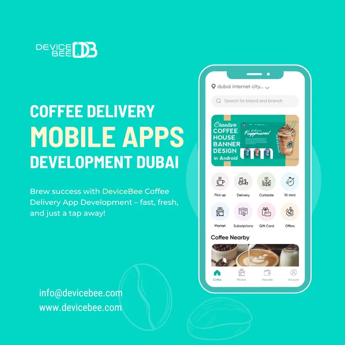 Launch your own #Starbucks-style Coffee Ordering App Development ☕📲 with DeviceBee App Development Dubai.
With #DeviceBee, the Best App Development Company Dubai, you can now build your own feature-rich Coffee Delivery App – fast, flexible, and built to scale!
Our white-label Coffee App Development Solution offers:
✅ Digital Coffee Menu with custom options (size, milk type, flavors)
✅ Pre-order & Quick Pickup App Feature
✅ Real-time Order Tracking & Push Notifications
✅ Secure Online Payments & Wallet Integration
✅ Customer Loyalty & Rewards Program
✅ Barista & Admin Dashboard Development
✅ Native iOS & Android App Development   Web Panel
🚀 Launch your own branded Coffee Ordering App Dubai and compete with the biggest names in the café industry.
Let’s brew digital success together with DeviceBee App Development Dubai.
📧 Email: info@devicebee.com
🌐 Visit: www.devicebee.com