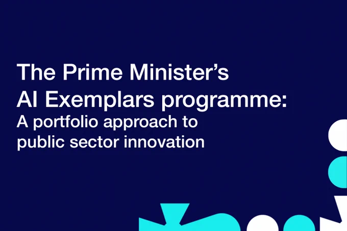 Text in graphic: "The Prime Minister’s AI Exemplars programme: A portfolio approach to public sector innovation".