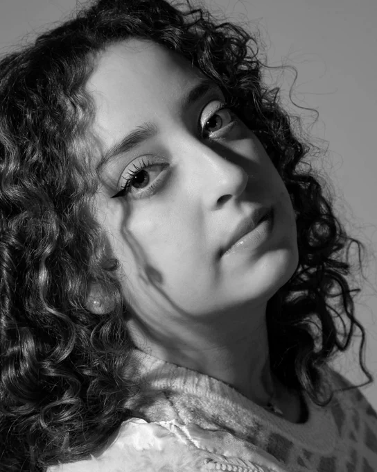 Black and white portrait of Jailene Guzman