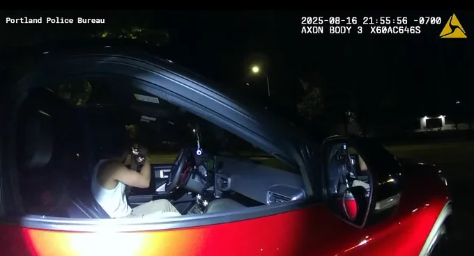 Officers talking to driver