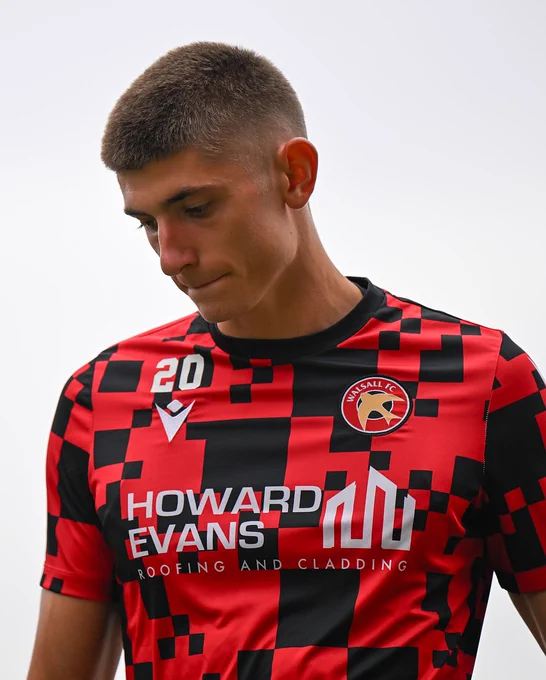 Derby County Under-21s defender Daniel Cox whilst with Walsall.