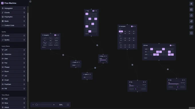 Screenshot of Strudel Flow application